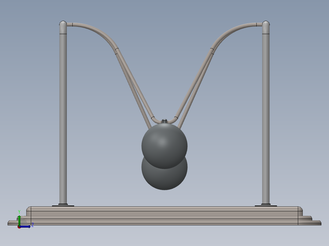 牛顿摇篮左视图