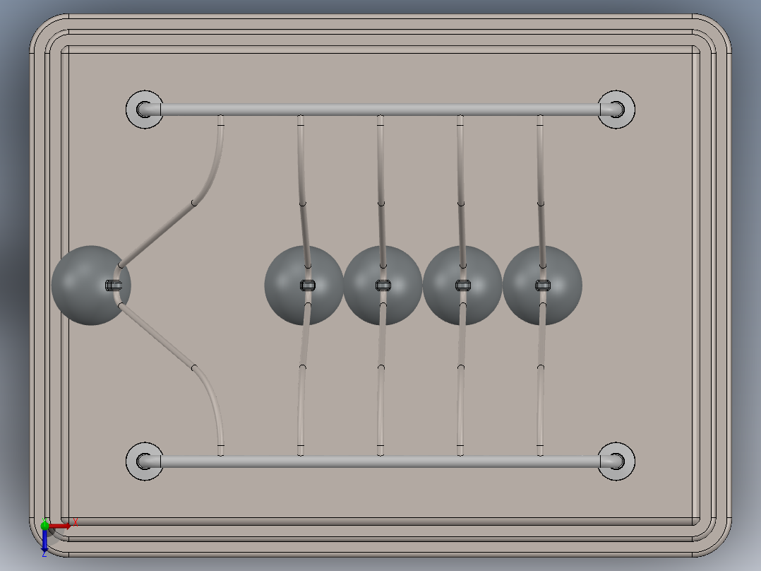 牛顿摇篮俯视图