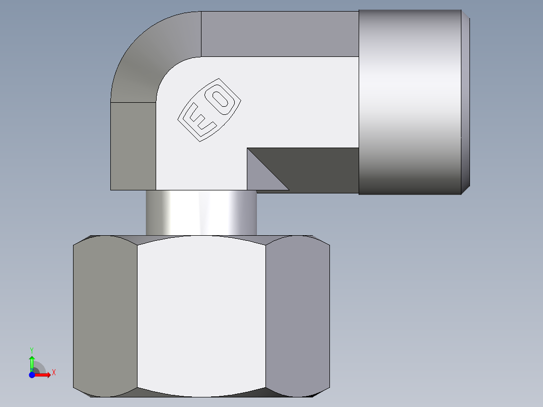 卡套式工业通用硬管接头EO_Standpipe_elbow_EVW12SOMDCF前视图