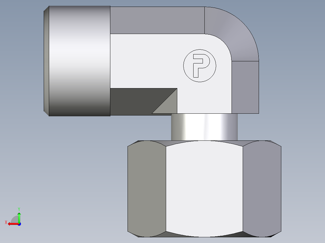 卡套式工业通用硬管接头EO_Standpipe_elbow_EVW12SOMDCF后视图