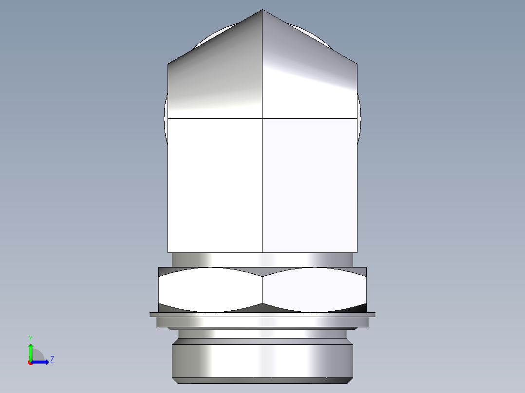 卡套式工业通用硬管接头EO_Adjustable_Locknut_elbow_WEE38SROMDCF左视图