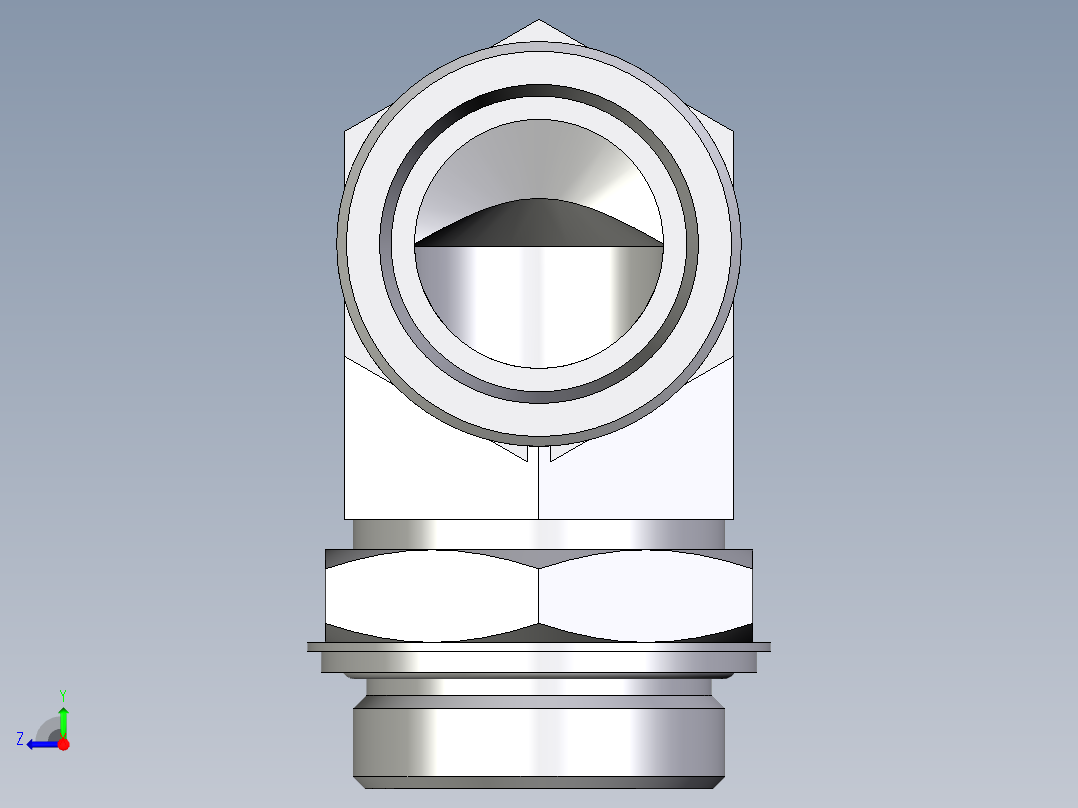 卡套式工业通用硬管接头EO_Adjustable_Locknut_elbow_WEE38SROMDCF右视图