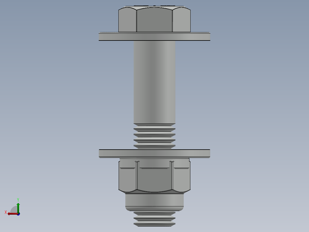 紧固件-0.7500 Bolt Hex后视图