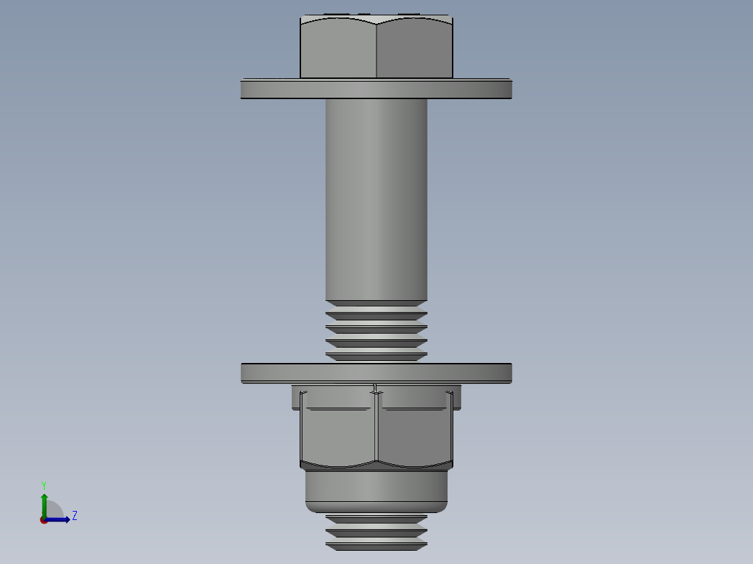 紧固件-0.7500 Bolt Hex左视图