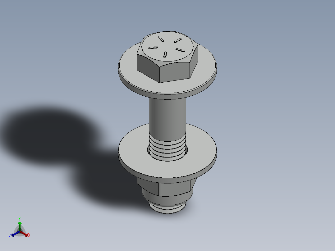 紧固件-0.7500 Bolt Hex正等轴测图
