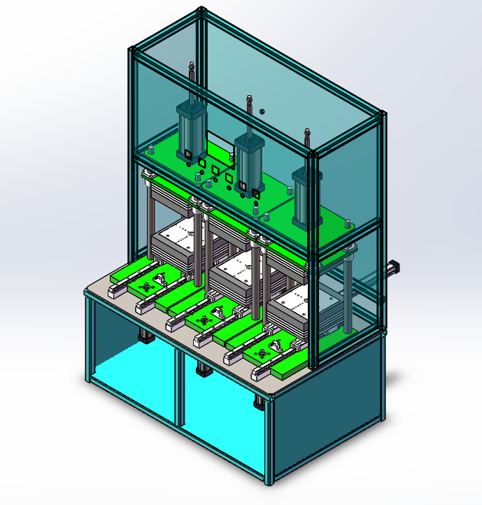 三工位热压机（sw16可编辑+cad+工程图）