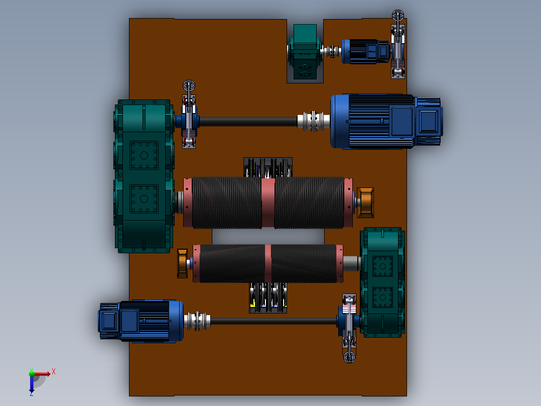 通用桥式起重机小车sw14可编辑俯视图