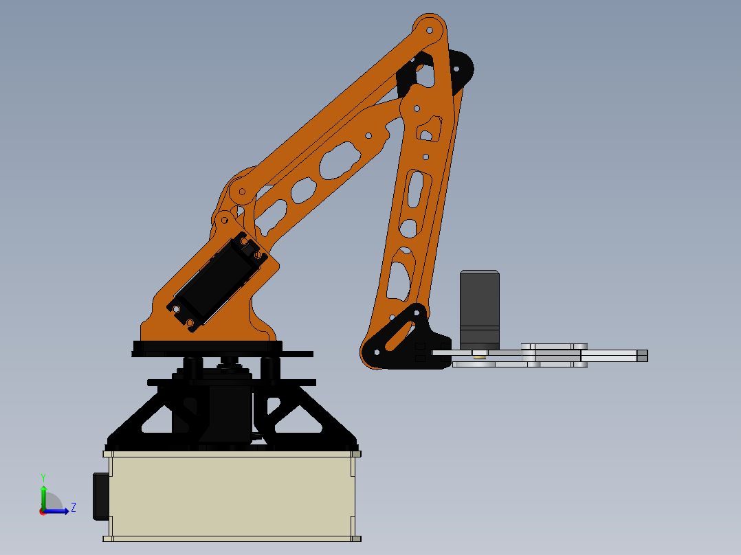 component-robot-arm-3dof-rev-1-lengan-robot SW STP左视图