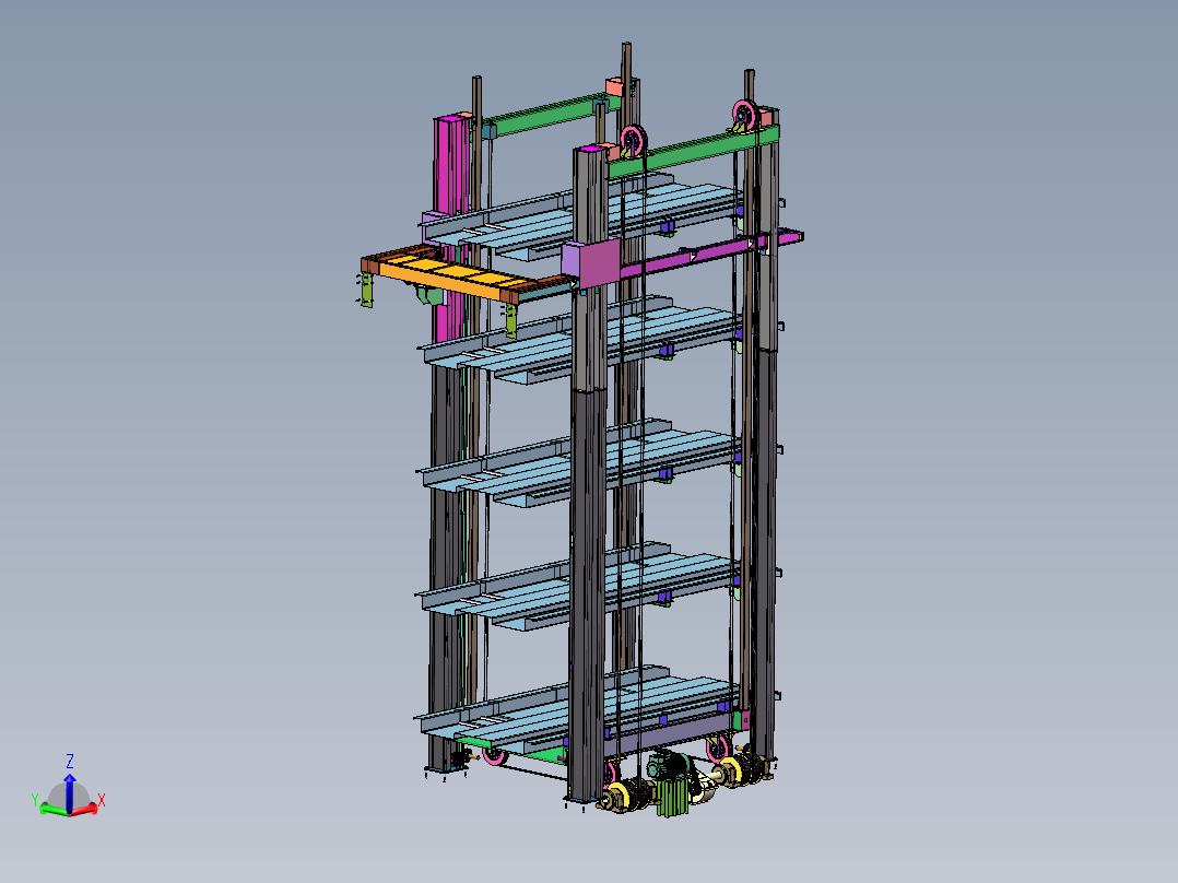 五层沉箱式立体车库<span style='color: red'>3D</span>图纸 非标机械三维设计 <span style='color: red'>3D</span>素材