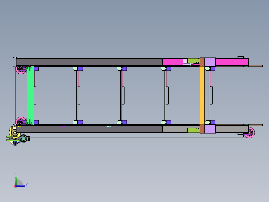 五层沉箱式立体车库3D图纸 非标机械三维设计 3D素材左视图