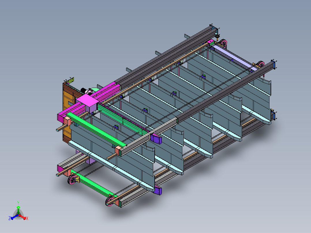 五层沉箱式立体车库3D图纸 非标机械三维设计 3D素材正等轴测图
