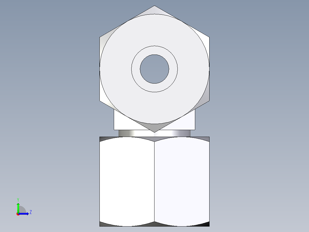 卡套式工业通用硬管接头EO_Swivel_nut_branch_tee_ET08S71左视图