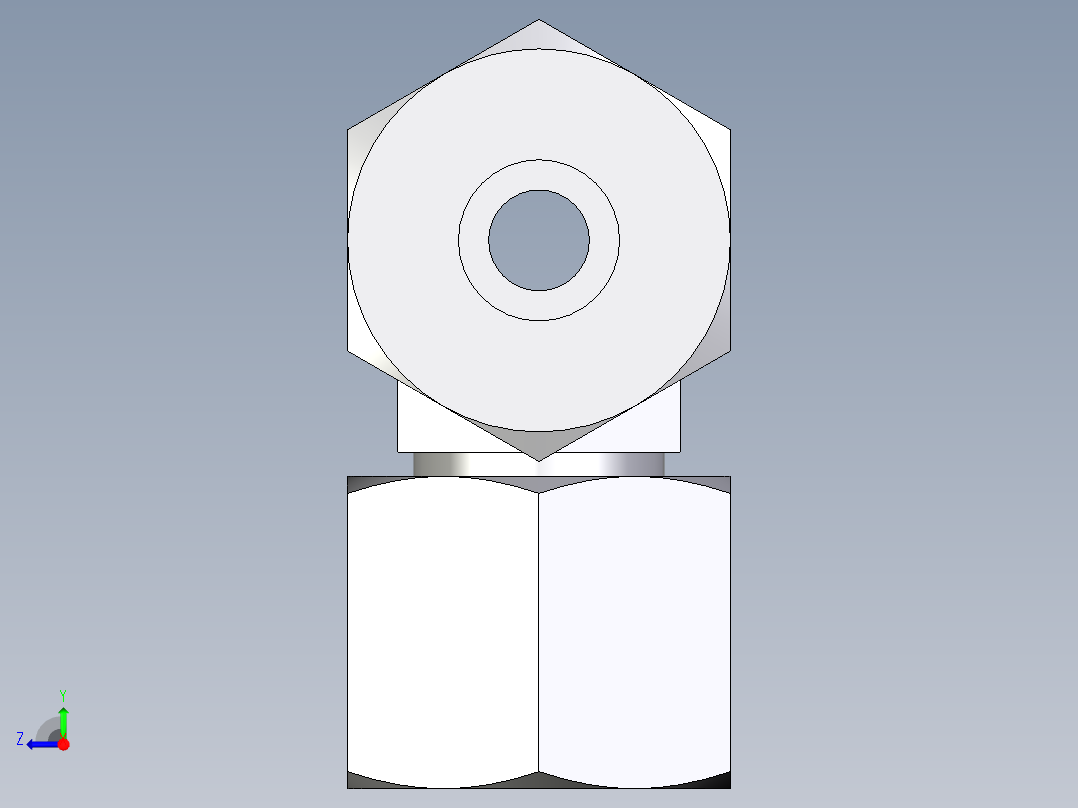 卡套式工业通用硬管接头EO_Swivel_nut_branch_tee_ET08S71右视图