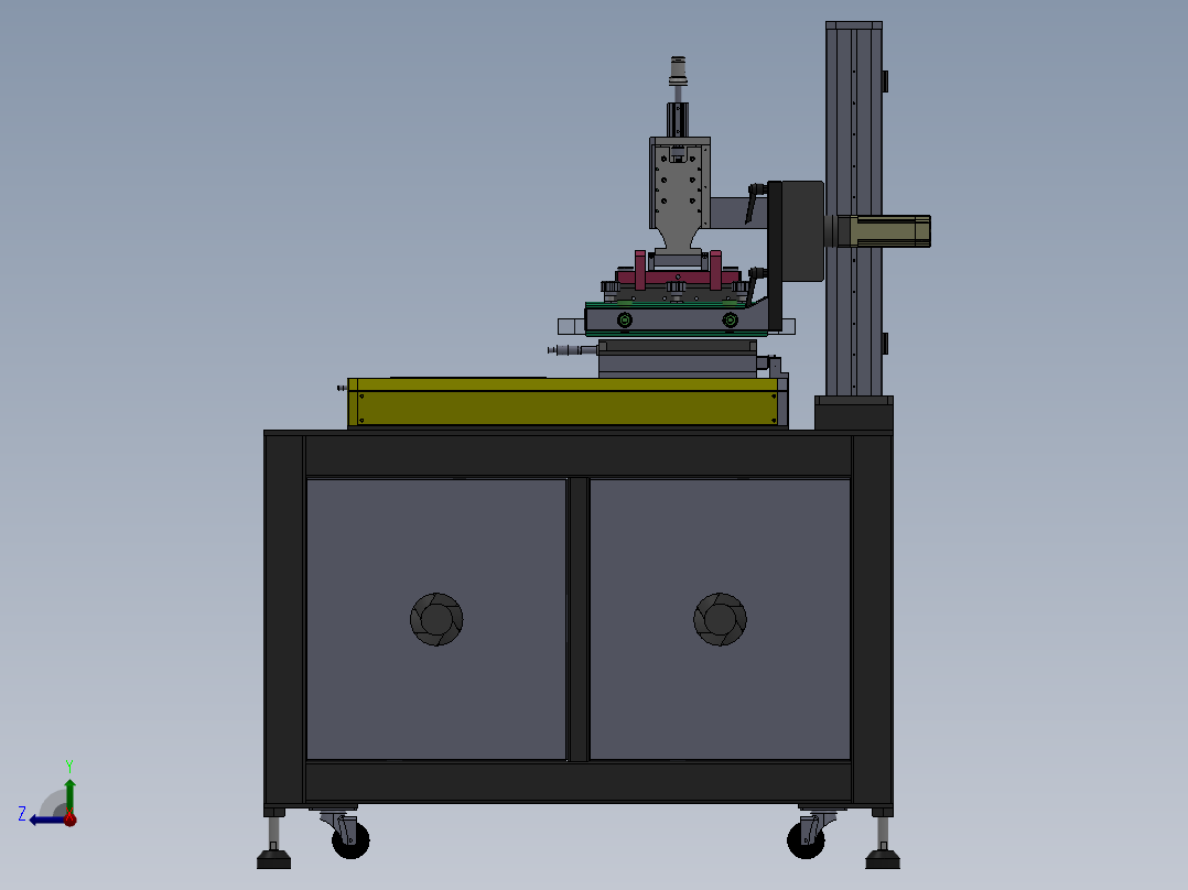 双平台丝网印刷机总装图右视图