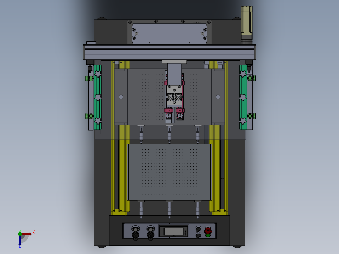 双平台丝网印刷机总装图俯视图