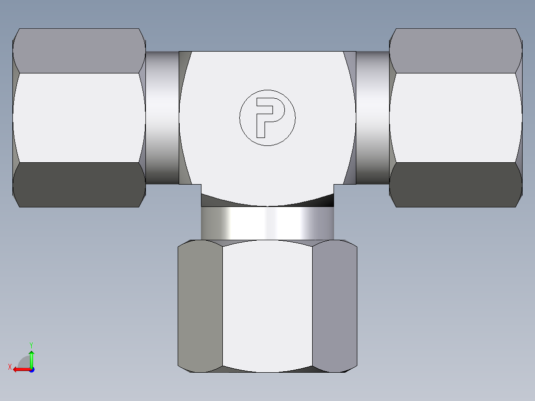 卡套式工业通用硬管接头EO_Union_tee_T08LLCF后视图
