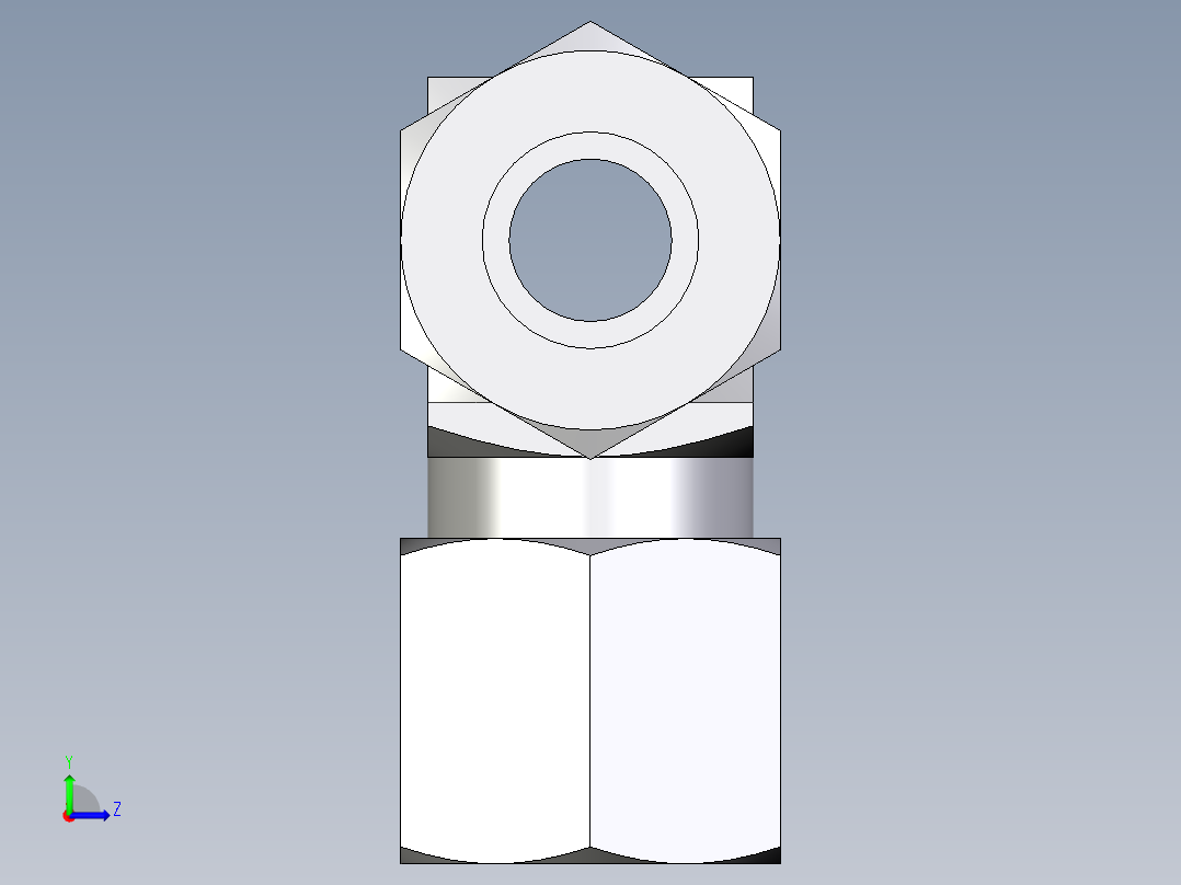 卡套式工业通用硬管接头EO_Union_tee_T08LLCF左视图