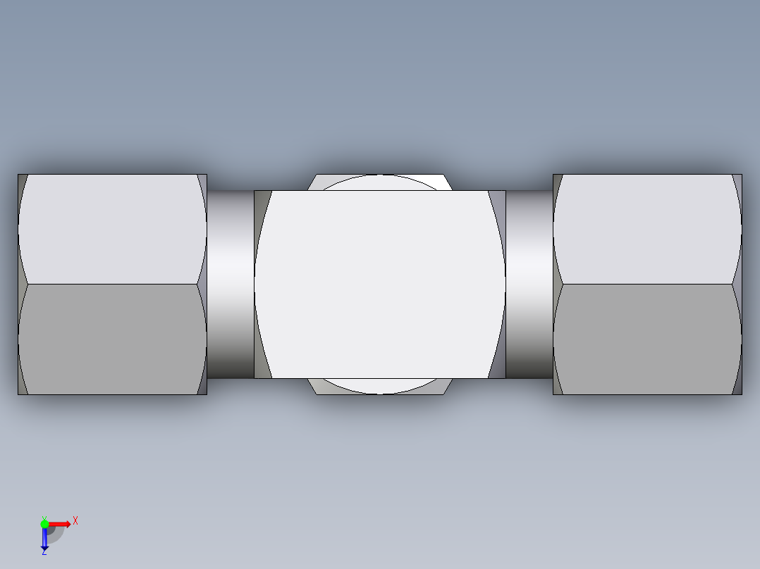 卡套式工业通用硬管接头EO_Union_tee_T08LLCF俯视图