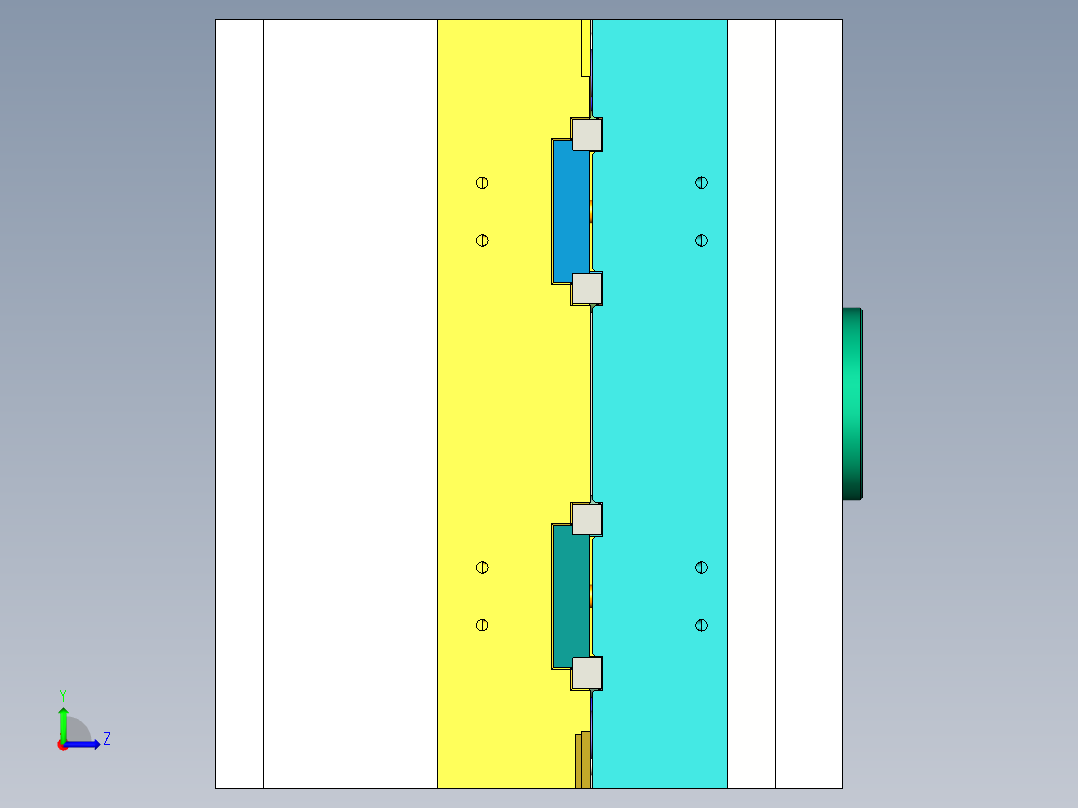 方形电器盒注塑模具左视图