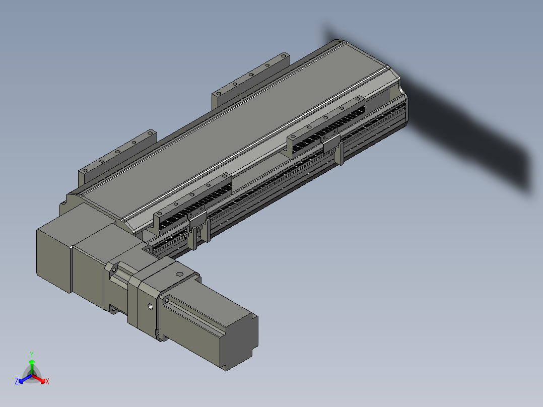 直线模组LHB17-L40-S250-L(B)设计图纸正等轴测图