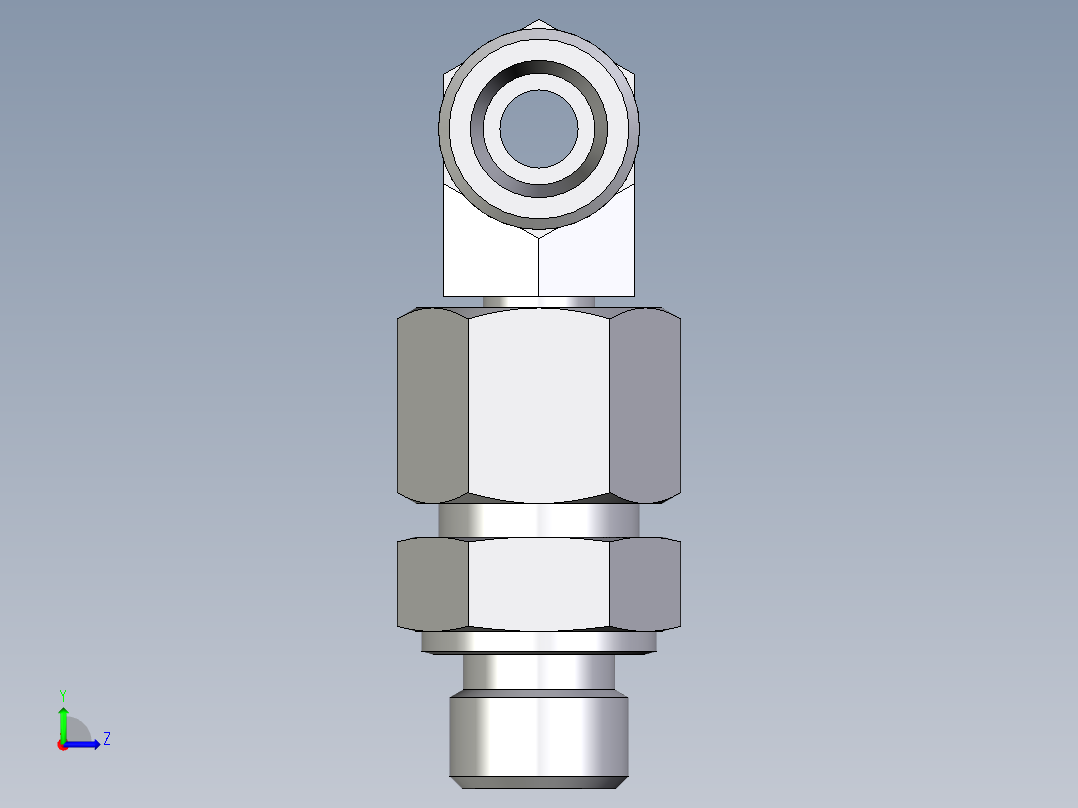 卡套式工业通用硬管接头EO_Assembled_adjustable_standpipe_branch_tee_EVT10SMOMD71左视图