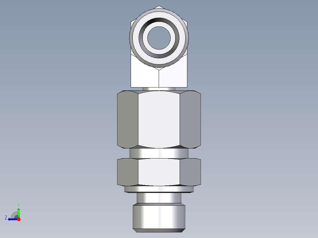 卡套式工业通用硬管接头EO_Assembled_adjustable_standpipe_branch_tee_EVT10SMOMD71右视图