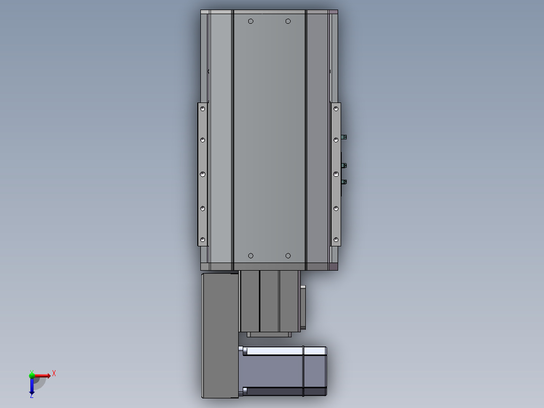 MTB同步带半封闭MTB22M-L-750W俯视图