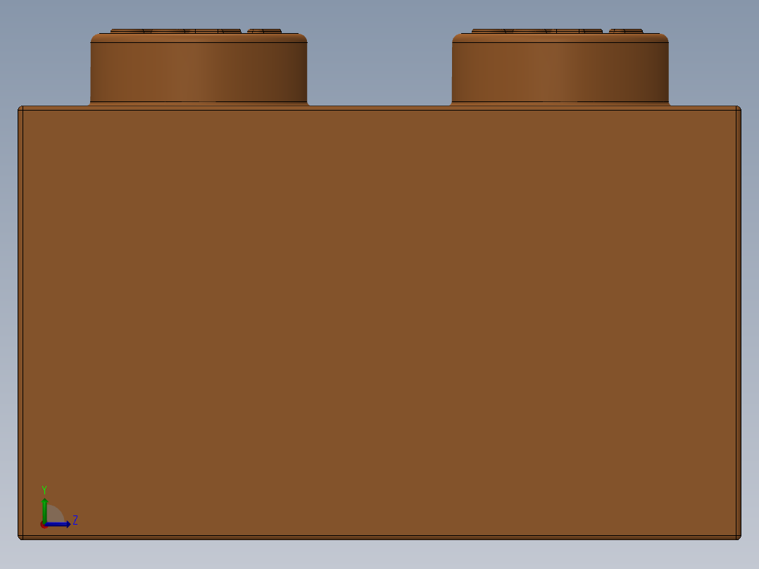 乐高套装 4421基本积木-4153825 - 3003 Bright Orange Brick 2 x 2.SLDPRT左视图