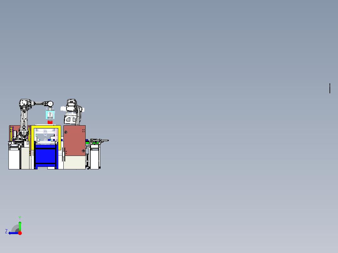 A3_双机器人协作装箱工作站右视图