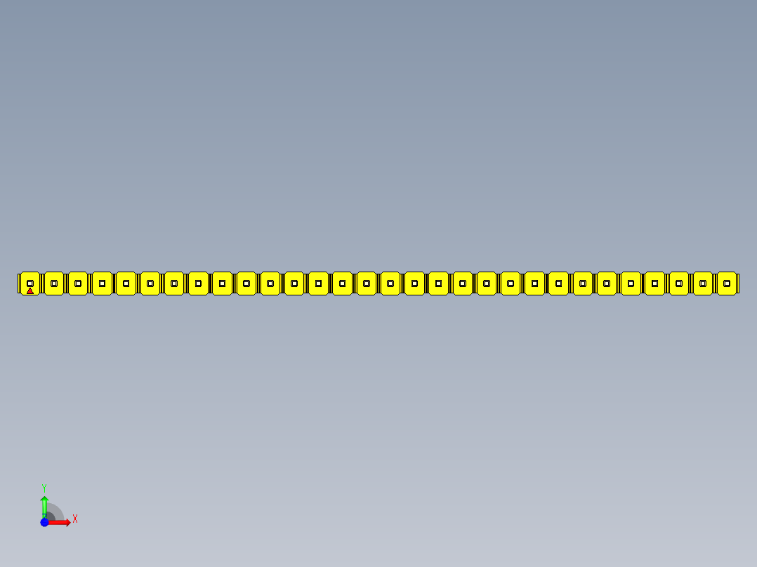 彩色公头100mil（2.54mm）系列-DS1021_yellow_1x30p_100mil_Type43_rev1.0前视图