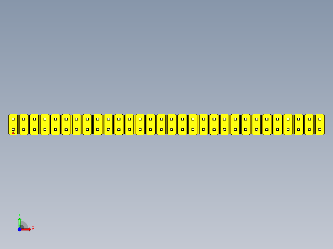 彩色公头100mil（2.54mm）系列-DS1021_yellow_2x30p_100mil_Type43_rev1.0前视图