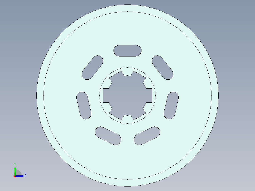 P073-斜盘式轴向柱塞泵设计及三维UG建模左视图