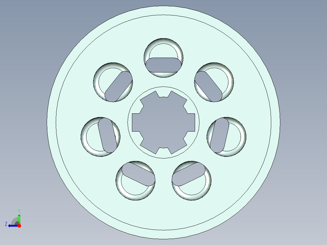 P073-斜盘式轴向柱塞泵设计及三维UG建模右视图