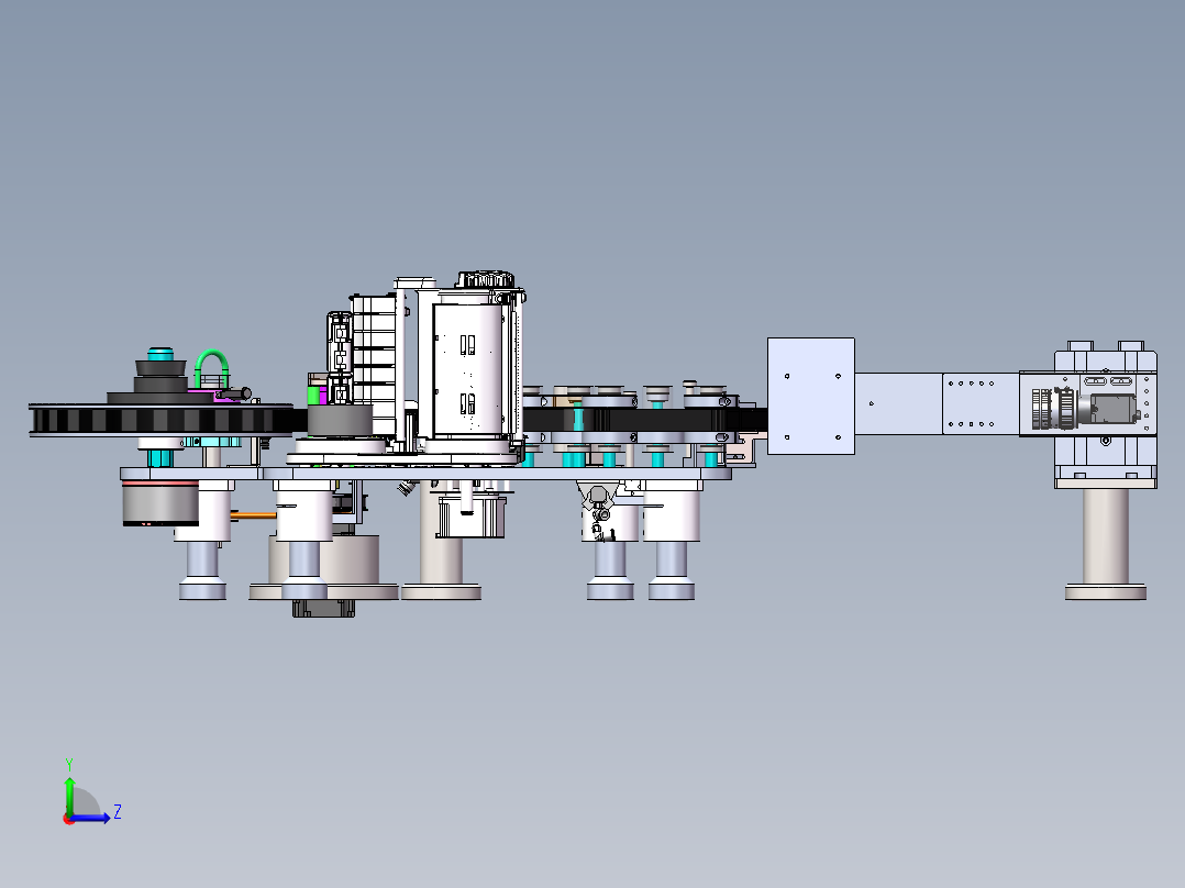 在线打印在线检查自动剥标机-飞达左视图