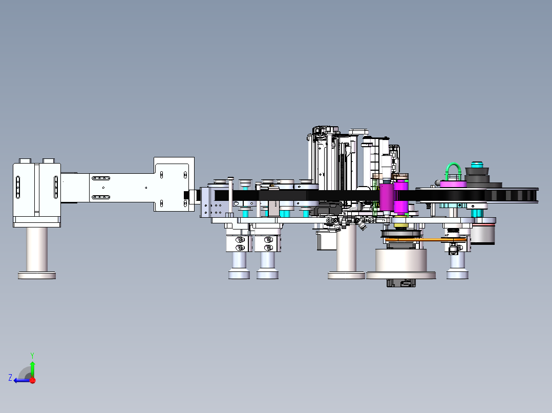 在线打印在线检查自动剥标机-飞达右视图