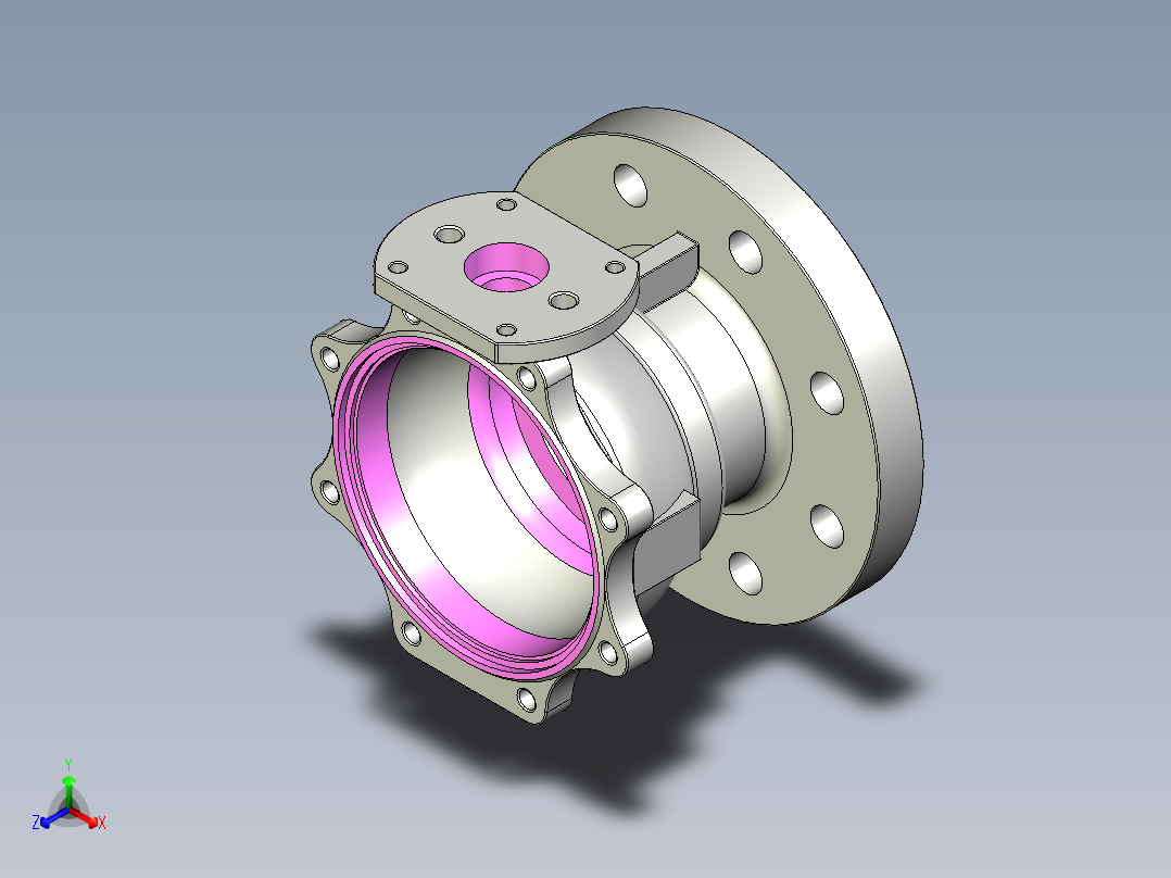 管道手动球阀-水管开关阀-手动阀门User Library-Flange C300DN100_FC300DN100.BP正等轴测图