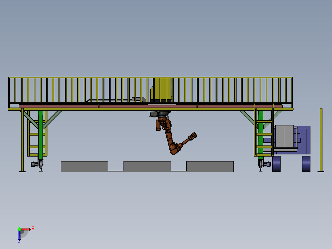 桁架机器人自动喷涂机俯视图