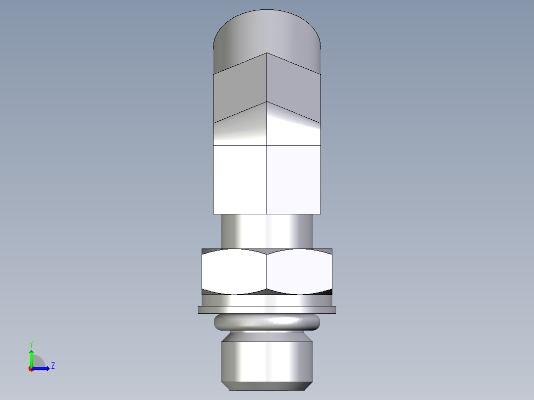 卡套式工业通用硬管接头EO_Adjustable_locknut_45_deg_elbow_VEE08LMOROMDCF左视图