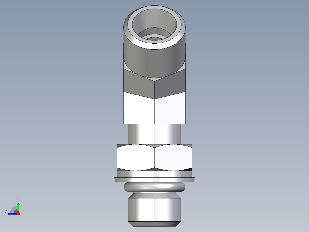 卡套式工业通用硬管接头EO_Adjustable_locknut_45_deg_elbow_VEE08LMOROMDCF右视图