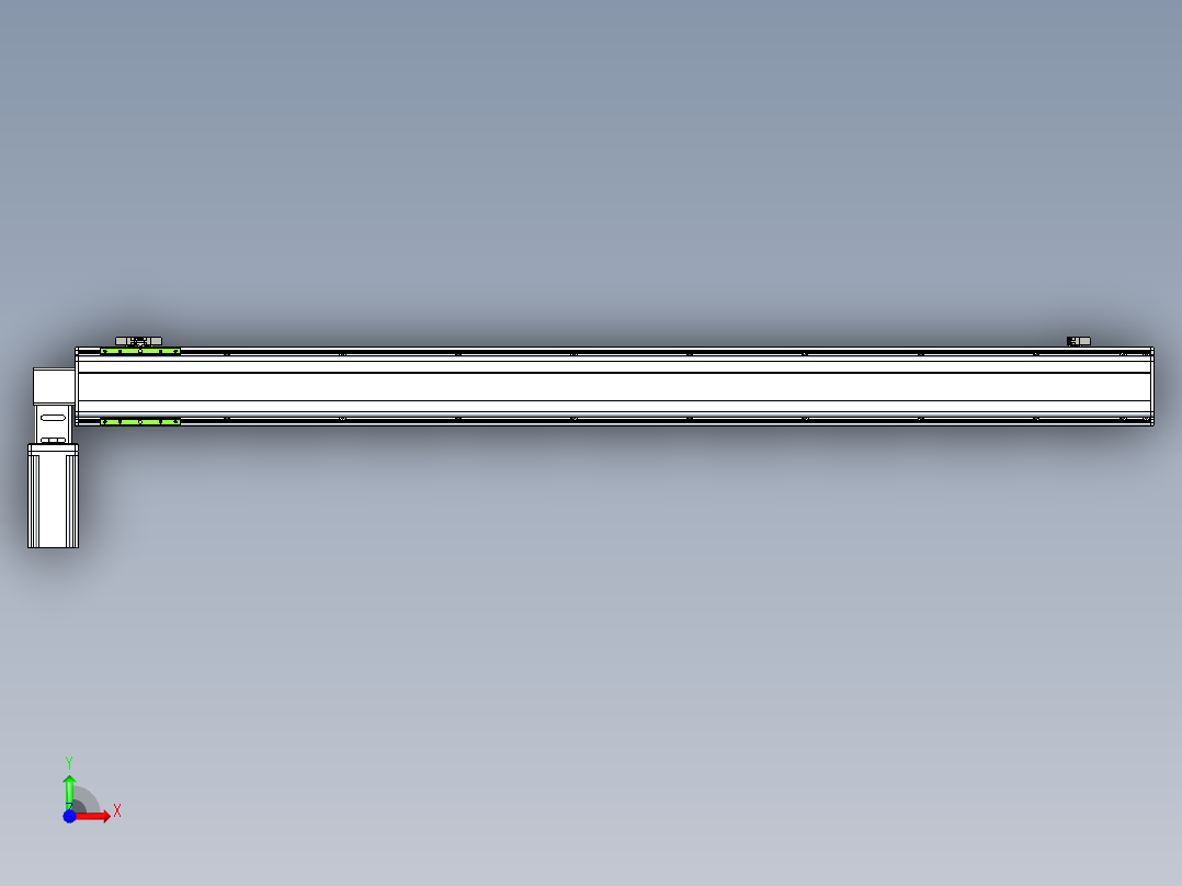 同步带滑台-半封闭B13-L90-S1600-L-Z86-D3前视图