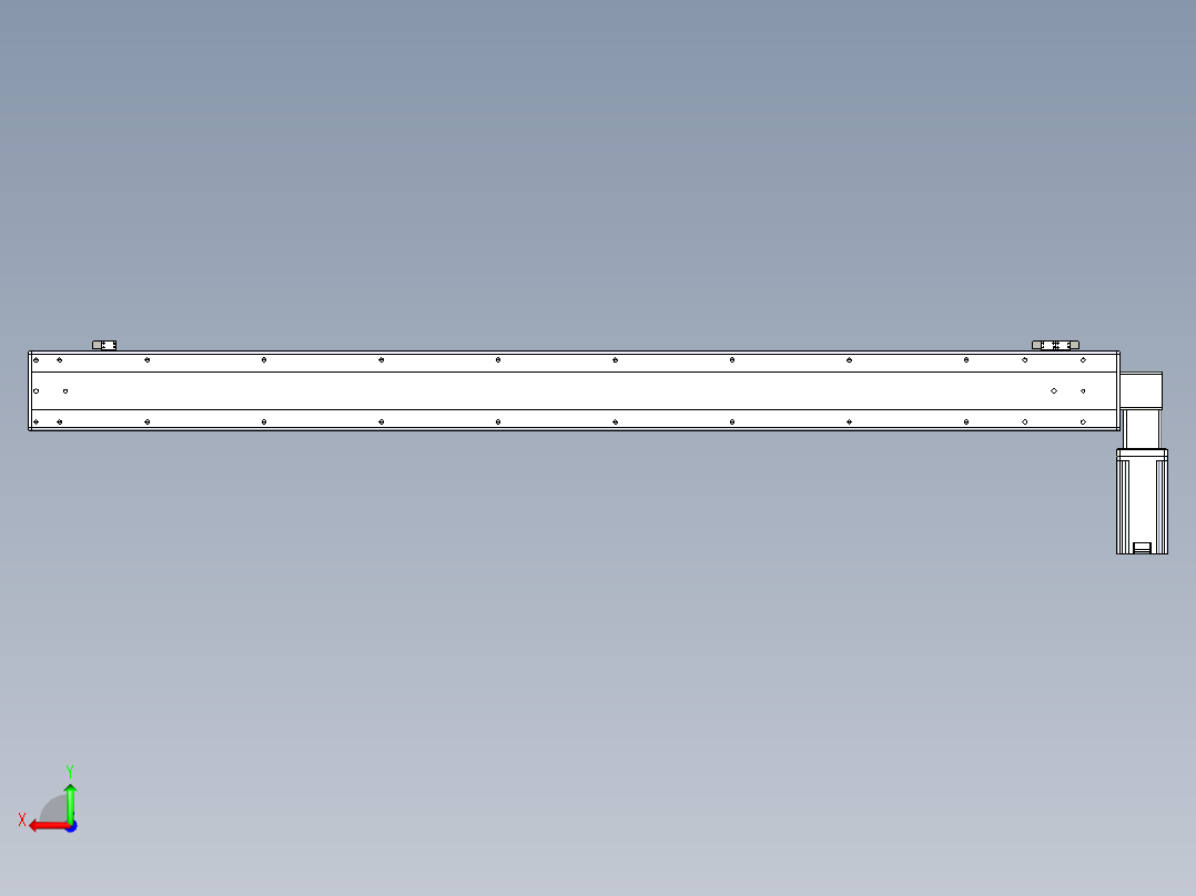 同步带滑台-半封闭B13-L90-S1600-L-Z86-D3后视图