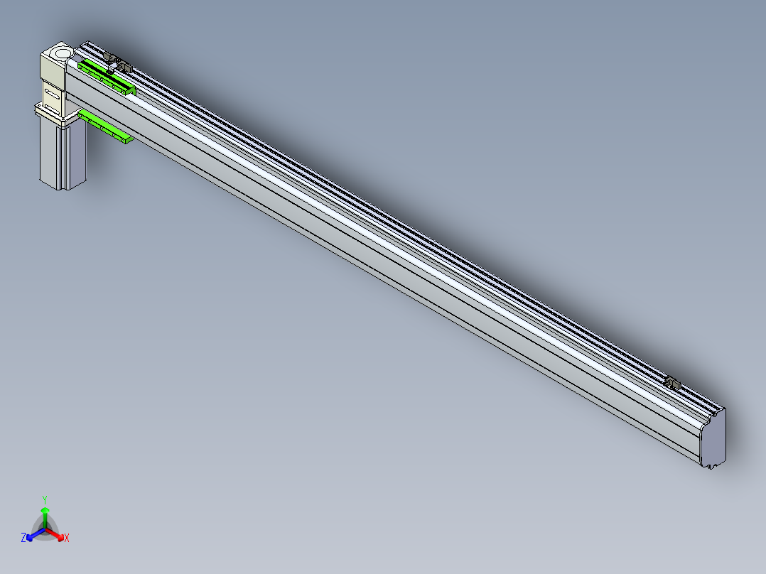 同步带滑台-半封闭B13-L90-S1600-L-Z86-D3正等轴测图
