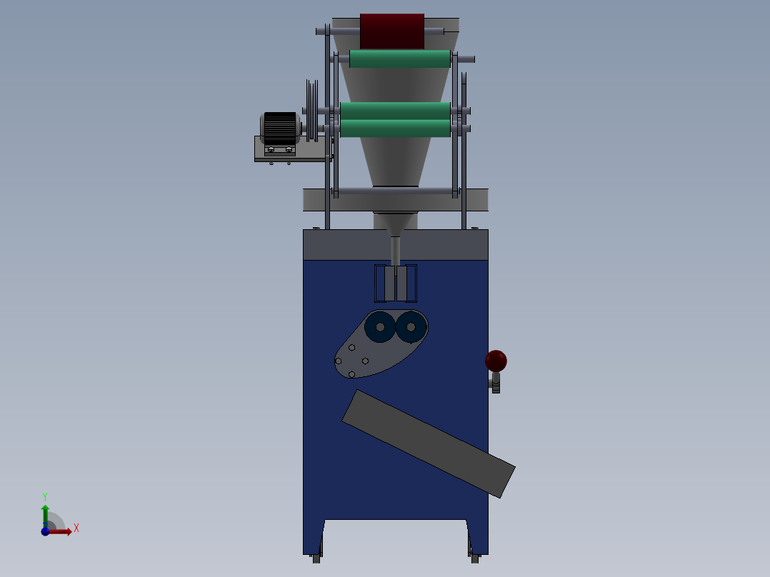 液体自动包装机sw13+cad前视图
