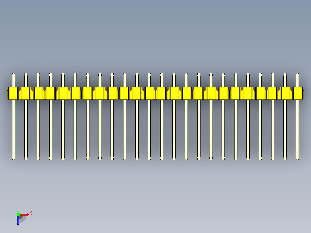 彩色公头100mil（2.54mm）系列-DS1021_yellow_1x24p_100mil_Type5_rev1.0俯视图