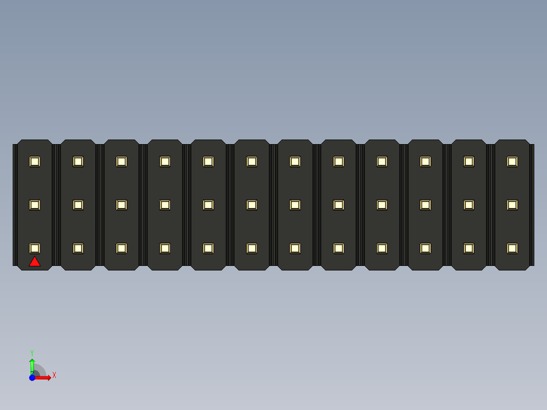 彩色公头100mil（2.54mm）系列-DS1021_black_3x12p_100mil_Type5_rev1.0前视图