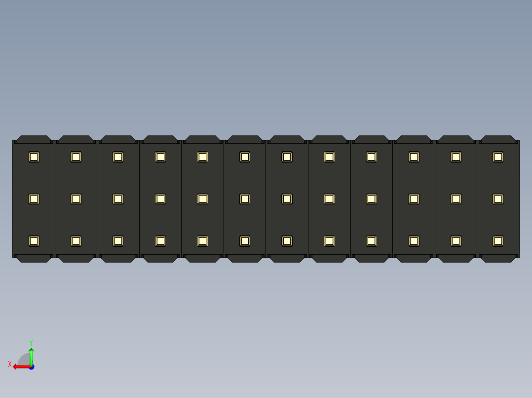 彩色公头100mil（2.54mm）系列-DS1021_black_3x12p_100mil_Type5_rev1.0后视图