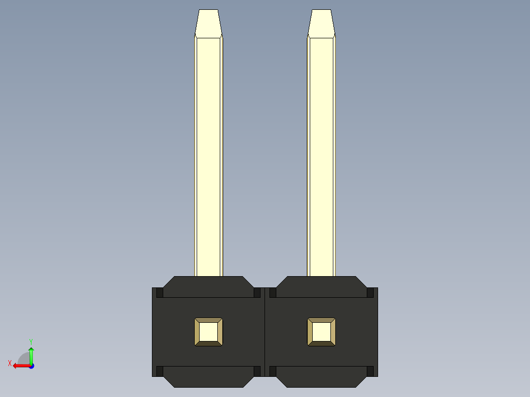 彩色公排针 100mil 2.54mm 系列-DS1022_black_02p_100mil_TypeU_rev1.0后视图
