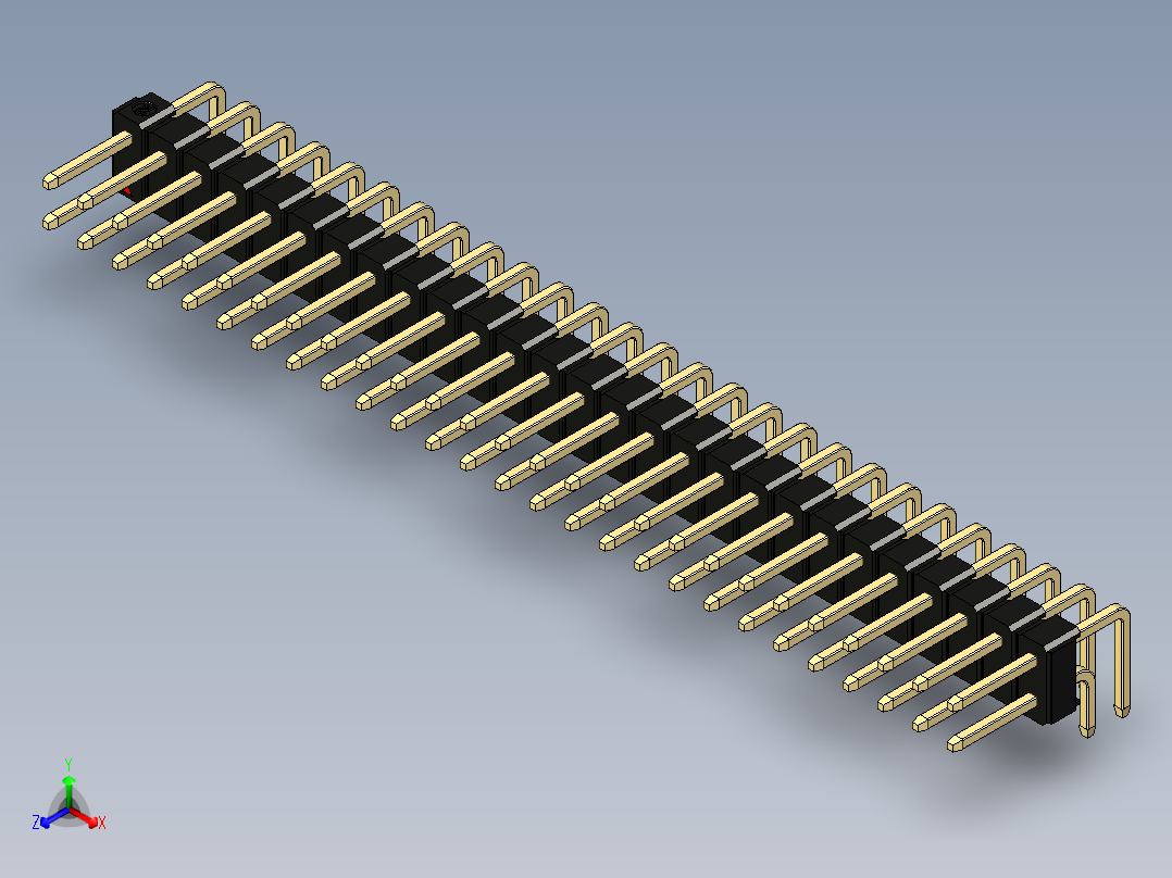 彩色公排针 100mil 2.54mm 系列-DS1022_black_2x27p_100mil_TypeD_rev1.0