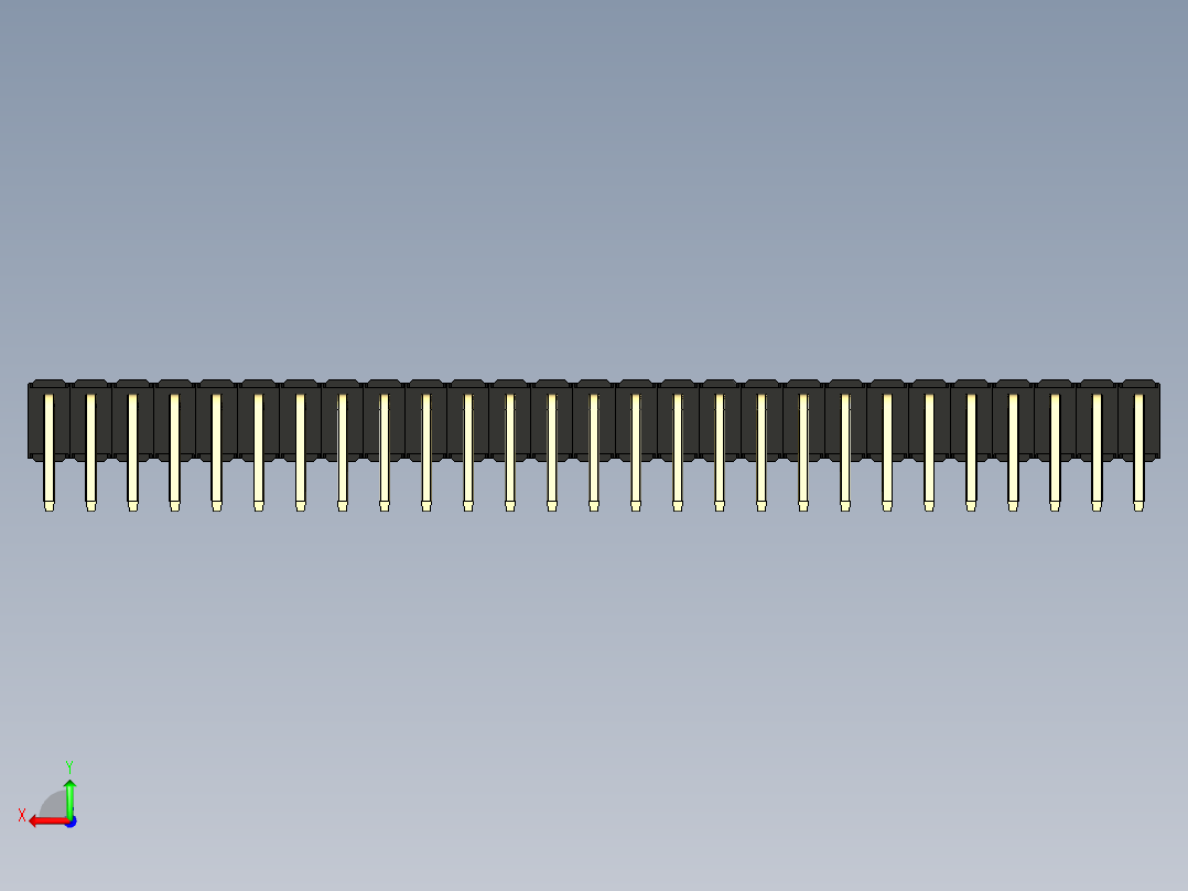 彩色公排针 100mil 2.54mm 系列-DS1022_black_2x27p_100mil_TypeD_rev1.0后视图