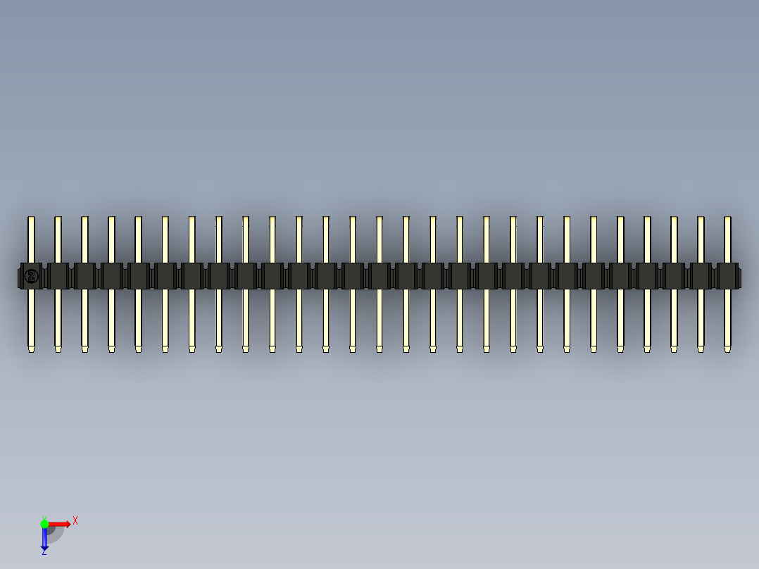 彩色公排针 100mil 2.54mm 系列-DS1022_black_2x27p_100mil_TypeD_rev1.0俯视图